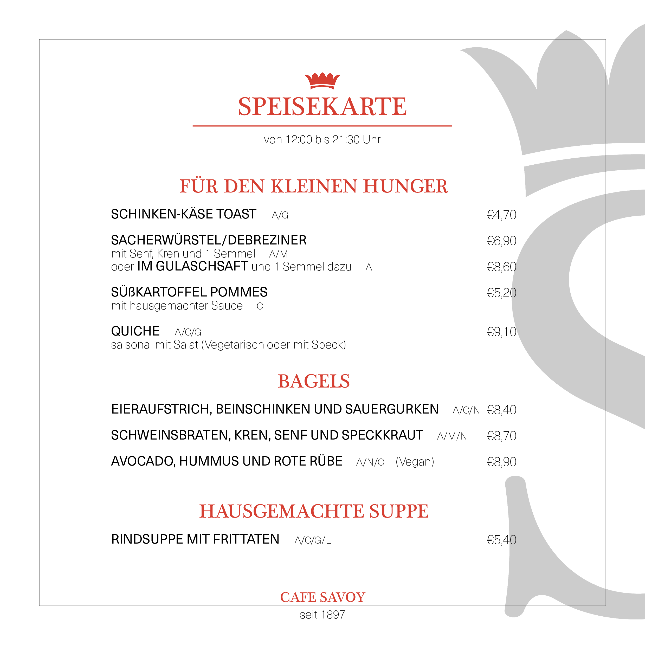 Café Savoy Speisekarte 2024-02-S9
